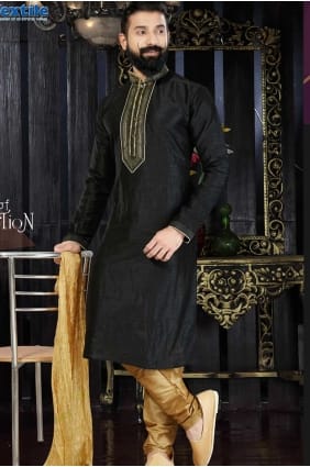 art noir dupion usure ethnique Kurta Kurta Pyjama kur0120