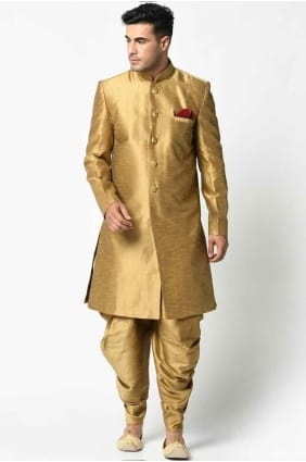 Kurta en soie pour homme avec imprimé uni KURR80