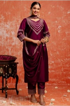 Robe longue en viscose à paillettes rouges SK155577