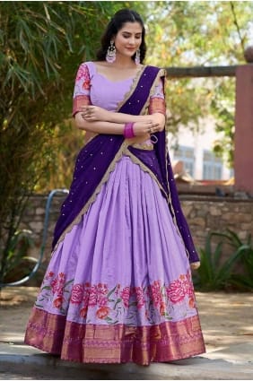 Lehenga Choli en coton avec broderie LC8450