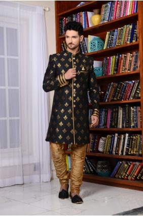 noir soie Banarasi brocart ouest indo- ouest indo- INW0057