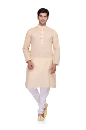 usure ethnique coton beige kurta ready-made kurta payjama KUR0194