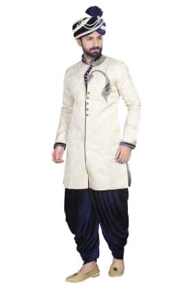 or clair brocked usure ethnique concepteur sherwani ready-made SHR00008