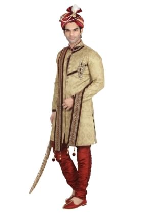 designer usure ethnique or sherwani ready-made SHR00012