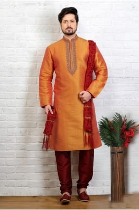 2 usure art feu ton Banarasi soie ethnique kurta ready-made kurta payjama KUR0256