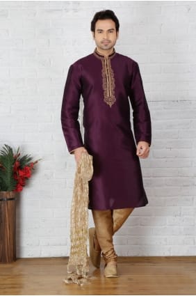 Margenta dupion art soie usure ethnique kurta ready-made kurta payjama KUR0261