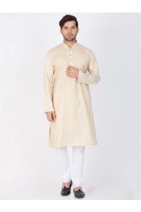 usure ethnique coton beige Kurta Kurta Pyjama KUR0445