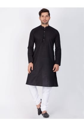 lin noir usure ethnique Kurta Kurta Pyjama KUR0451