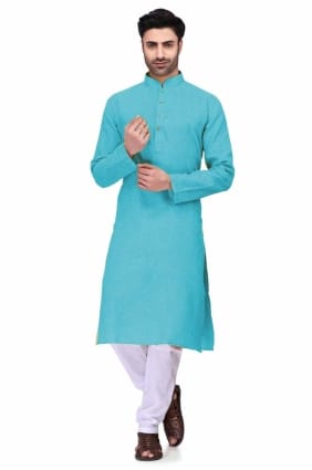 Kurta en coton uni pour homme KURR106
