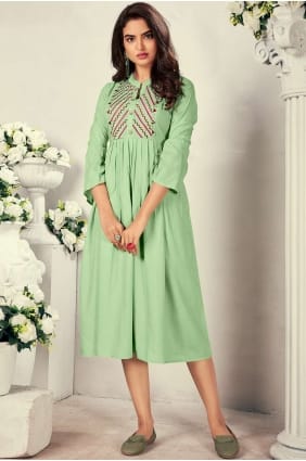 Kurti Rayonne Vert Pista KTI0521