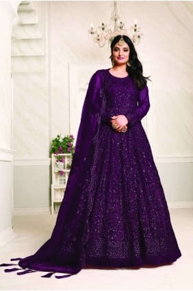 Violet Net Eid Anarkali Costume AS2744