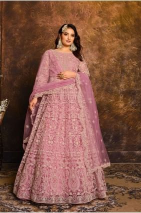 Costume Anarkali Rouge Lavande Violet Net AS2781