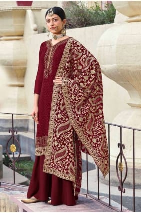 Costume Palazzo En Georgette Bordeaux PZ1680