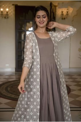 Robe Robe En Soie Grise GW0138