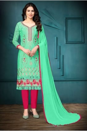 Coton Vert De Mer Salwar Kameez SK13693
