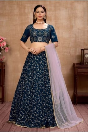 Georgette Bleue Lehenga Choli lc3431