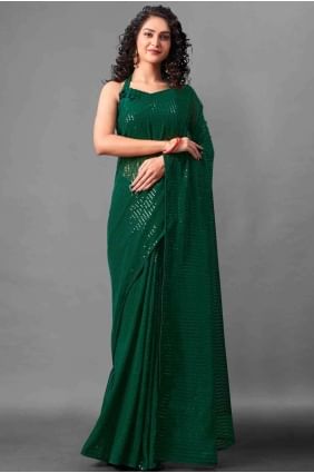 Georgette Saree En Vert SR17398