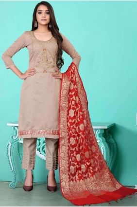 Hand Salwar Kameez in Dusty grey SK13885