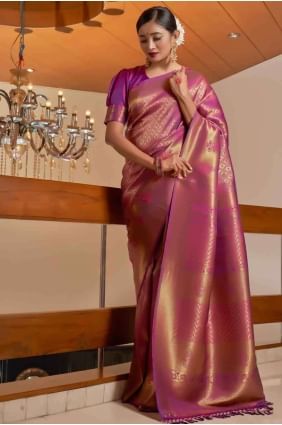 Wine South Indian Saree in Weaving Raw silk SR18093