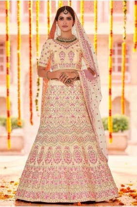 crêpe brodé jaune mariage lehenga choli avec dupatta LC4641