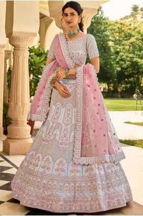 crêpe mariage lehenga choli avec brodé LC4684