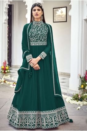 faux georgette eid anarkali costume avec brodé AS3015