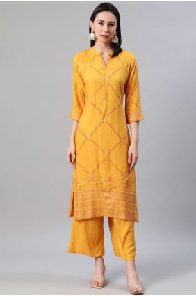 kurti rayonne moutarde KTI1085