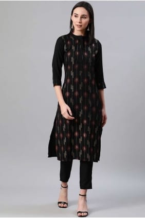 kurti en rayonne noire KTI1090