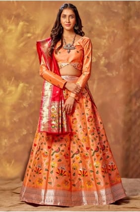 fête de soie lehenga choli avec tissage LC5447
