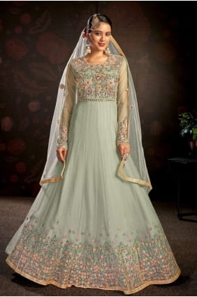costume anarkali filet brodé en pista AS3221