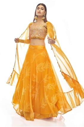 fête de la moutarde lehenga choli avec organza imprimé LC5651