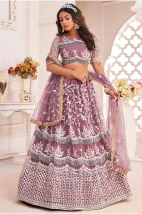 net brodé oignon parti lehenga choli avec dupatta LC5868