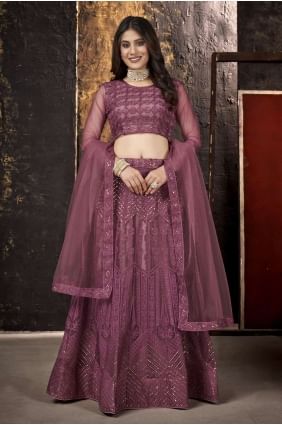 vin brodé lehenga choli en filet LC5925