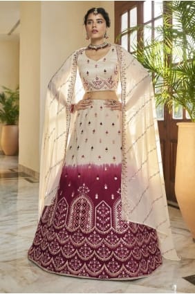 art brodé soie marron mariage lehenga choli avec dupatta LC6438