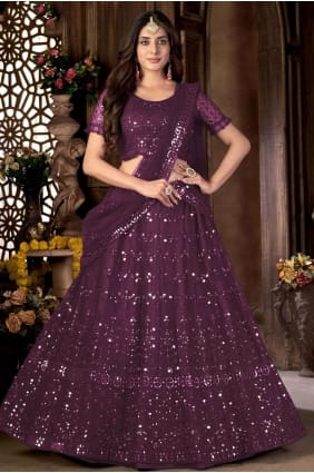 filet à vin lehenga choli avec brodé LC6456