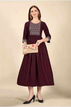 vin brodé de coton pur kurti avec dupatta KTI1800