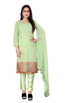 pista chanderi salwar kameez brodé avec dupatta SK153343