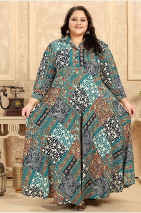 Rayonne Kurti avec imprimé en vert Rama KTI2286