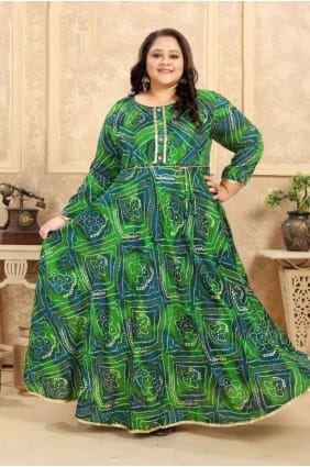 Kurti vert imprimé rayonne KTI2287