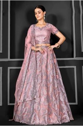 Filet brodé rose Lehenga Choli LC7643