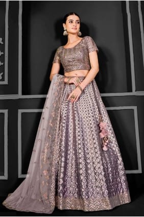 Lehenga Choli brodé crème LC7648