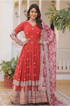 robe robe à sequins en fausse georgette orange GW0752