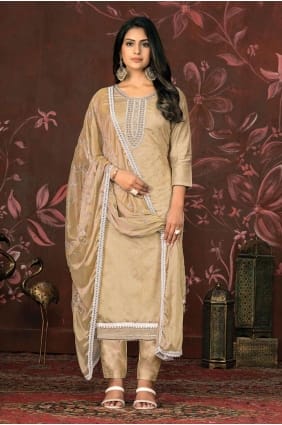 plaine salwar kameez en brique avec main SK153963
