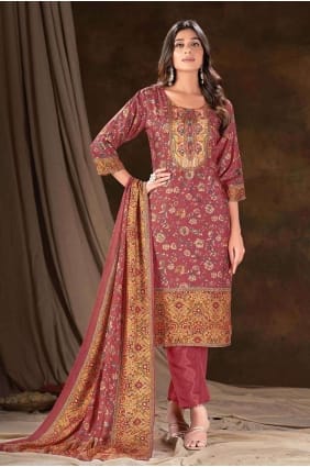 Mousseline Impression numérique Vin Salwar Kameez SK154066