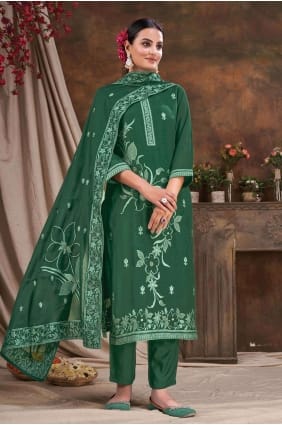 Salwar Kameez brodé en viscose orange avec Dupatta SK154114