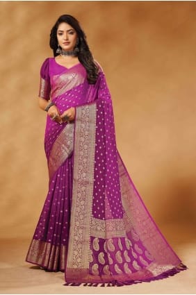 Saree Georgette Tissage Du Vin SR26565