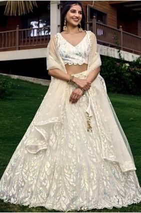 Soft net Lehenga Choli with Embroidered LC7858