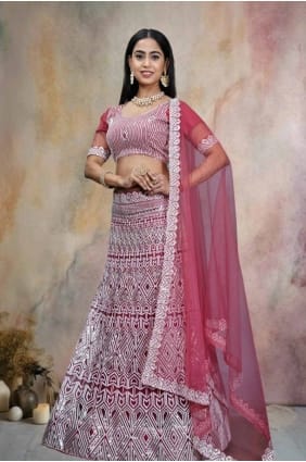 Lehenga Choli en filet avec broderie LC7921