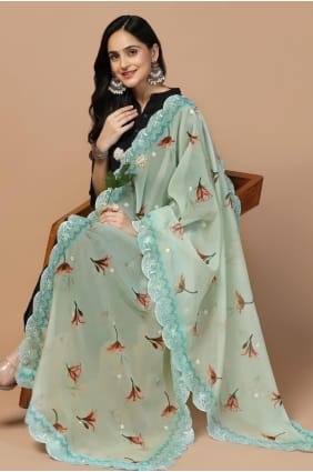 costume droit noir en coton avec broderies SK154522