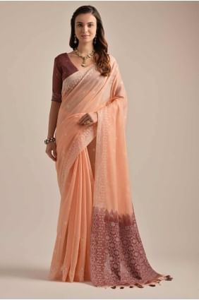 Saris tissage pêche en coton SR27378